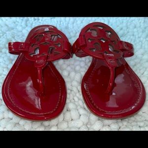 Red Patent Leather Tory Burch Sandals Sz 9